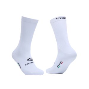 Calcetines ciclismo EKOI Perf Aero LÍNEA DINÁMICA 18 cm Blancos