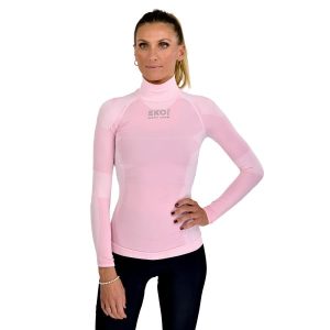 Camiseta interior térmica de cuello alto para mujer EKOI Eva Rosa