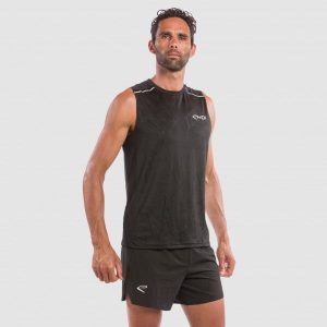 Camiseta sin mangas EKOI RUN GRAPHIC TECH Negra