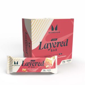 Barrita proteica ligera Layered - 6 x 40g - Chocolate Blanco con Frambuesa